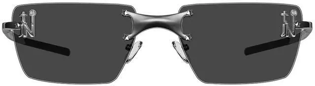 Main image of TIJN Rimless Square Sunglasses Y2K Retro Frameless Tinted Lens Sun Glasses UV400 Protection for Women Men Fashion Shades Star Shaped (Black)