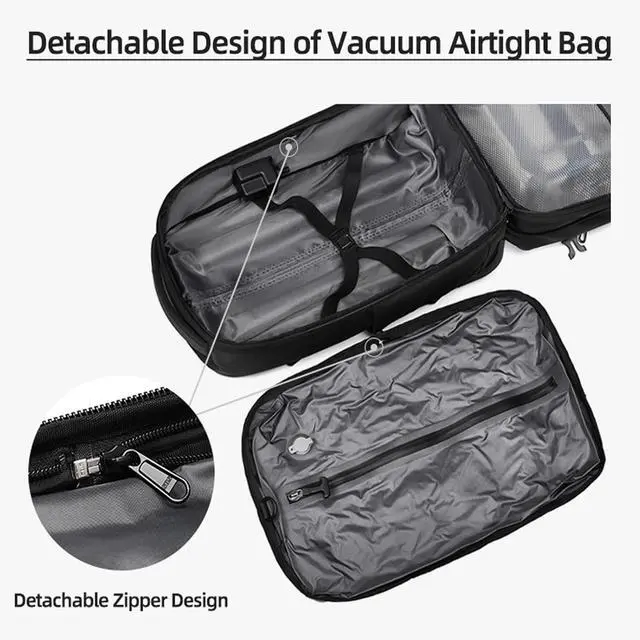 Alt view image 4 of 5 - Visnalefry 21" Vacuum Compression Backpack with Wheels, Expandable, Waterproof, Carry On Travel, Laptop Bag, Flight Approved Luggage Rolling Suitcase Backpacks(Built-in Vacuum Backpack with wheels)