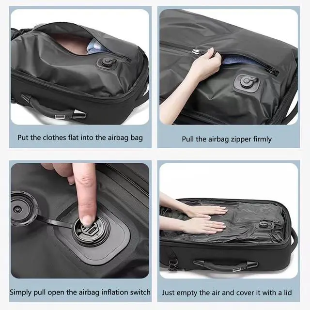 Alt view image 5 of 5 - Visnalefry 21" Vacuum Compression Backpack with Wheels, Expandable, Waterproof, Carry On Travel, Laptop Bag, Flight Approved Luggage Rolling Suitcase Backpacks(Built-in Vacuum Backpack with wheels)