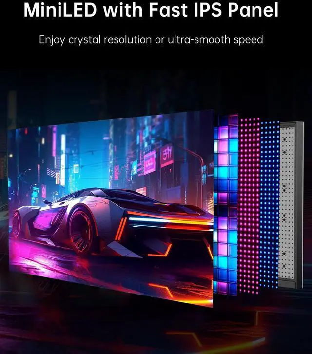 Alt view image 3 of 5 - KTC 27 Inch Dual Mode Mini LED Monitor - 4K UHD at 160Hz & 1080P FHD 320Hz Gaming Monitor, 65W Type-C Port, HDR1400 Fast IPS Panel, Adaptive-Sync, HDMI 2.1 & DP 1.4, Height Adjustment, VESA Wall Mount