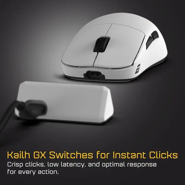 Alt view image 3 of 5 - ENDGAME GEAR OP1w 4k v2 Wireless Gaming Mouse White  30K DPI Optical Sensor, 4000Hz Polling, Hot-Swappable Switches & Claw-Grip Design