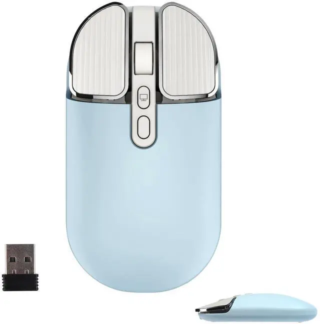 Main image of Wireless Mouse Bluetooth Cute Ultra Slim Silent Computer Mice with USB Receiver Dual-Mode 2.4G & Bluetooth Rechargeable Portable USB Cordless Mouse for Laptop PC Desktop Tablet Kids Adults Gift, Blue
