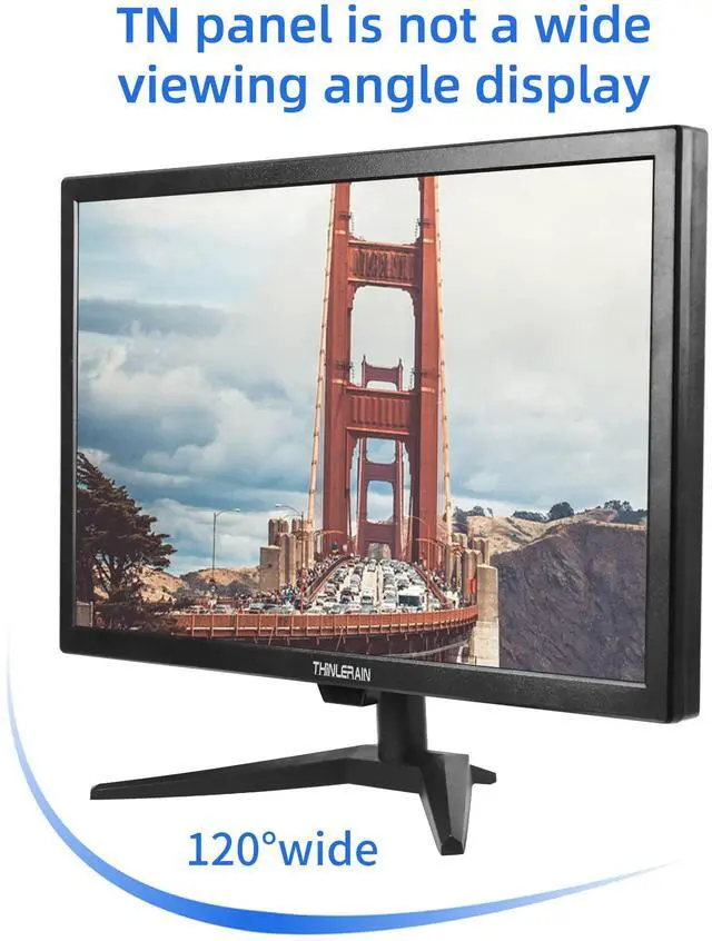 Alt view image 4 of 5 - Thinlerain 20" PC Monitor 16:9 1600x900 Kitchen Monitor LED Screen Display, 5Ms, 60 Hz, VESA Mountable, Build in Speaker, with VGA HDMI AV BNC USB for FireStick, Computer, Laptop