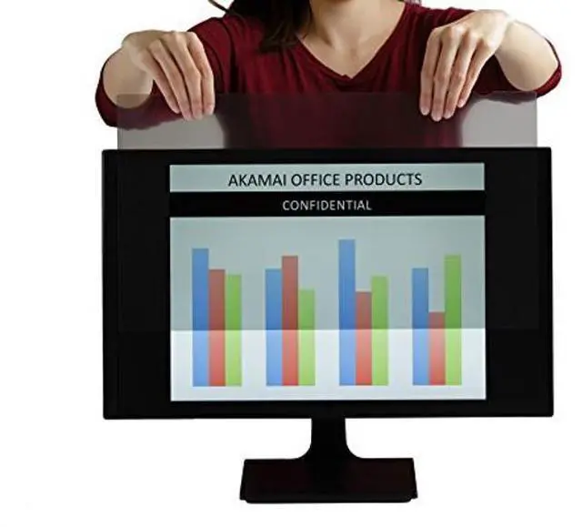 Alt view image 3 of 3 - 22 inch Computer Privacy Screen (16:10) - Black Security Shield - Desktop Monitor Protector - UV & Blue Light Filter by Akamai (22.0 inch Diagonally Measured, Black)