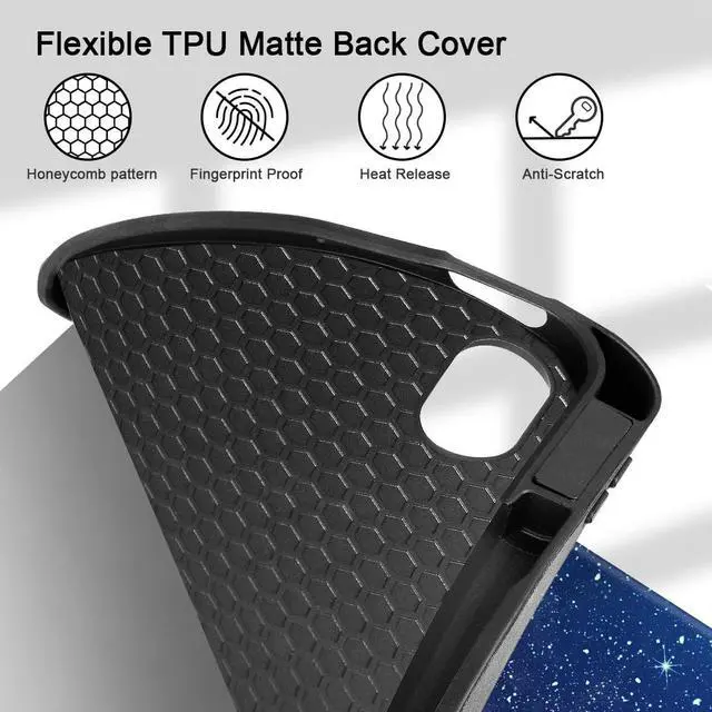 Alt view image 5 of 5 - Tuiklol Case for iPad Air 11 inch (M3 2025/M2 2024) 7th/6th Gen/iPad Air 10.9 inch 5th/4th Gen 2022 2020 with Pencil Holder,Slim Protective Auto Sleep/Wake Trifold Stand Tablet Cover,Moonlight