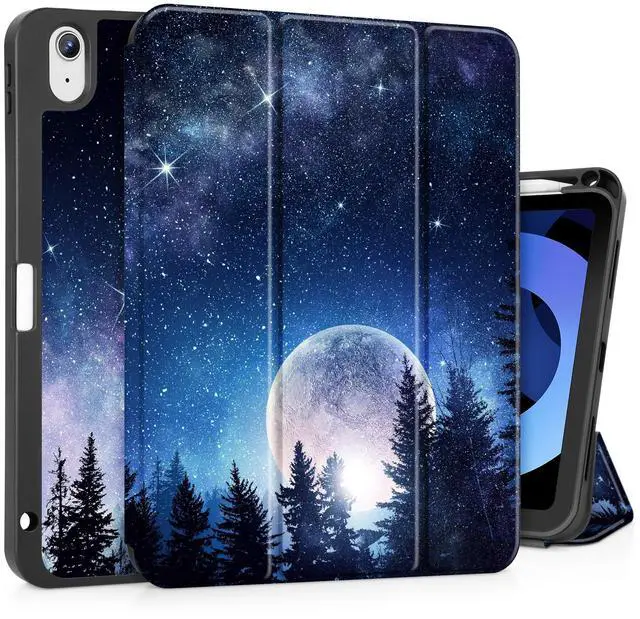 Main image of Tuiklol Case for iPad Air 11 inch (M3 2025/M2 2024) 7th/6th Gen/iPad Air 10.9 inch 5th/4th Gen 2022 2020 with Pencil Holder,Slim Protective Auto Sleep/Wake Trifold Stand Tablet Cover,Moonlight