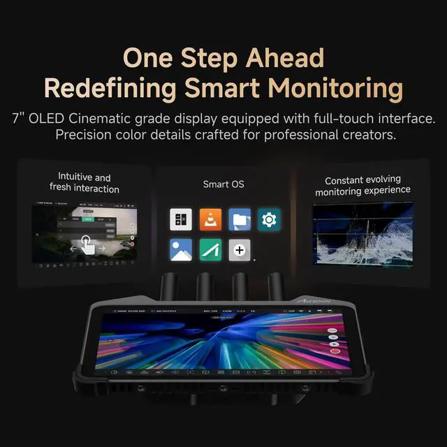 Alt view image 2 of 5 - Accsoon CineView M7 Pro 7" Camera Field Monitor Receiver 1920 x 1080 4k60 2.4 +5GHz Dual-Band Transmission for CineView Master 4K/HE/SE/2 SDI/Quad