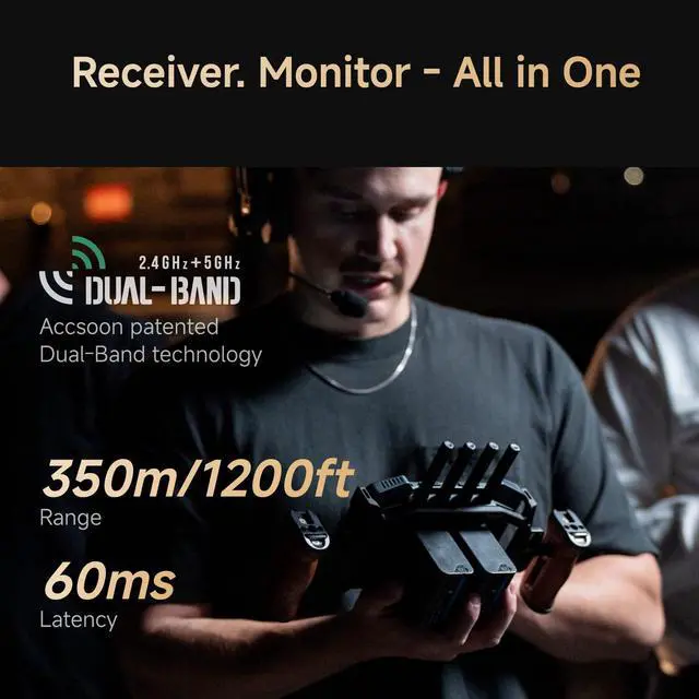 Alt view image 4 of 5 - Accsoon CineView M7 Pro 7" Camera Field Monitor Receiver 1920 x 1080 4k60 2.4 +5GHz Dual-Band Transmission for CineView Master 4K/HE/SE/2 SDI/Quad