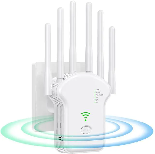 Main image of Generic WiFi Extender, 6 Antenna 360 Coverage, Ultra Stable WiFi Repeater, Up to 11,800 sq. ft., 2 Ethernet Ports (Male)