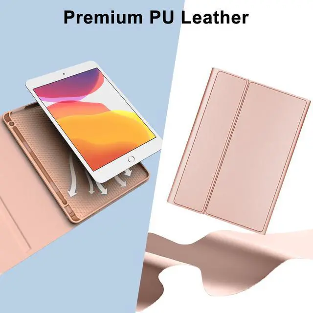 Alt view image 4 of 5 - Keyboard Case for iPad 9th/8th/7th Generation 10.2 Inch, 7 Color Backlit Wireless Detachable Keyboard, Slim Folio Stand Cover with Pencil Holder for iPad Pro 10.5"/iPad Air 3rd Gen, Auto Sleep/Wake
