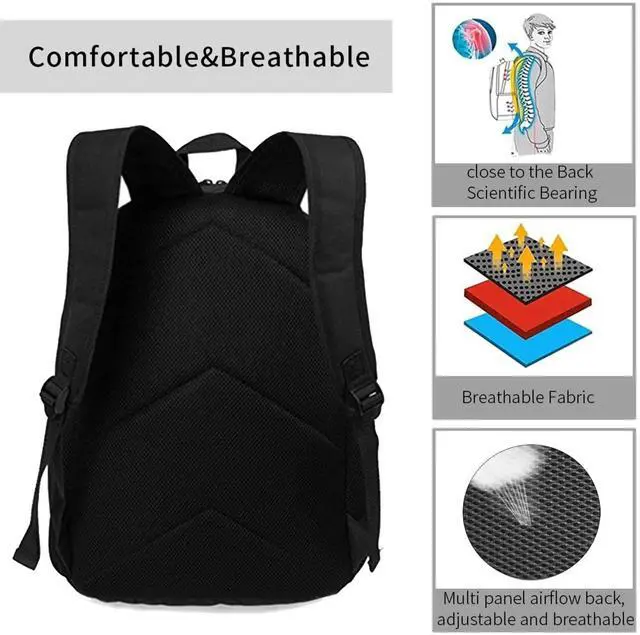 Alt view image 5 of 5 - HUIANBPO King Pharaoh Tutankhamun Egypt Egyptian Backpack,Lightweight School College Bookbag Casual Student Travel Laptop Daypack - 17inch