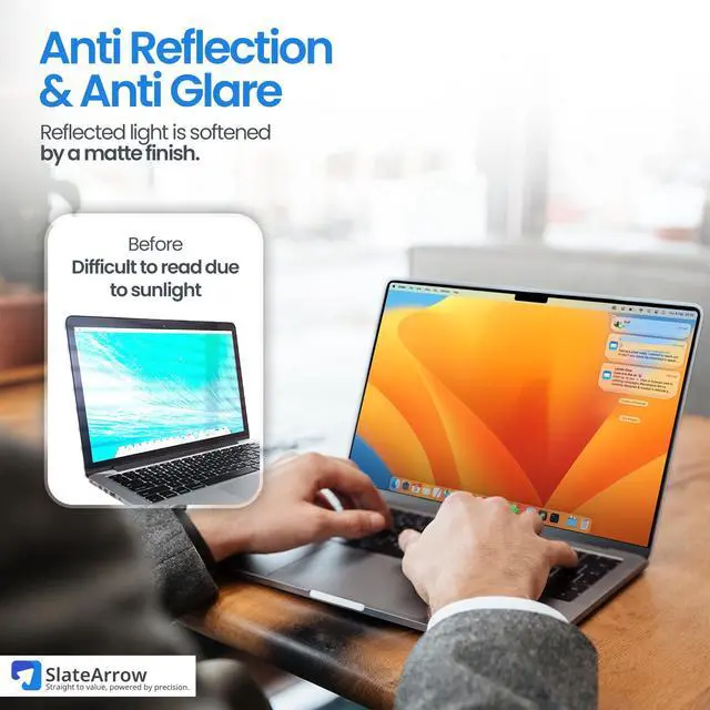 Alt view image 5 of 5 - Magnetic Privacy Screen for MacBook Pro 14 inch (2021-2025 M1-M4 Max), Anti-Glare, Blue Light Protector, Scratch Resistant, Removable Laptop Filter Private Shield & Webcam Cover