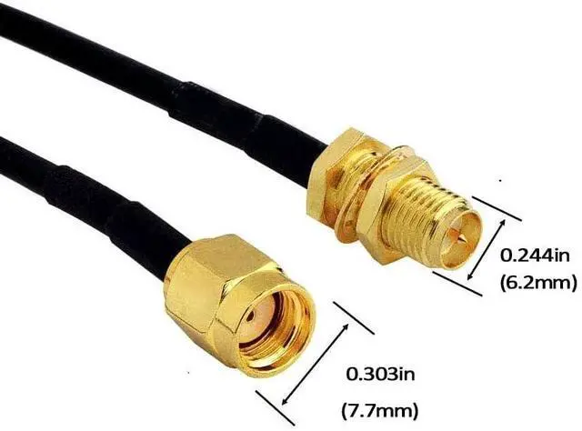 Alt view image 3 of 5 - 16ft WiFi Antenna Extension Cable RG174 RP-SMA Coaxial Cable Low Loss for Wireless LAN Router Bridge External Antenna Equipment 2 Pack