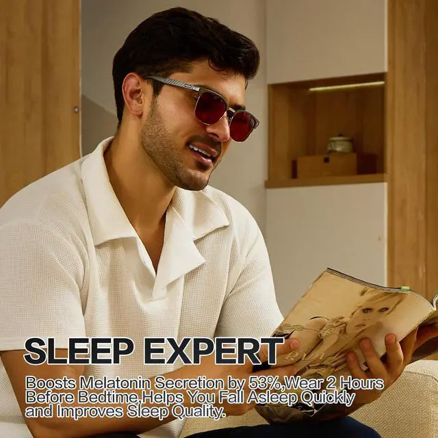 Alt view image 2 of 5 - BIRCEN Blue Light Gaming Glasses: Al-Mg Metal Red Bluelight Blocking Slepping Glasses for Men Women Anti Eyestrain on Computer & Home