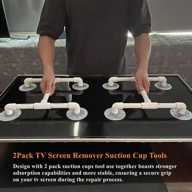 Alt view image 3 of 5 - 2Pack Heavy Duty LCD TV Screen Suction Cup, Strong Vacuum Suction Cups for TVs LED LCD Glass Mirror Screen Panel Granite Tiles, Television Screens Panel Removal Tools Kit for 32-75 inch TV