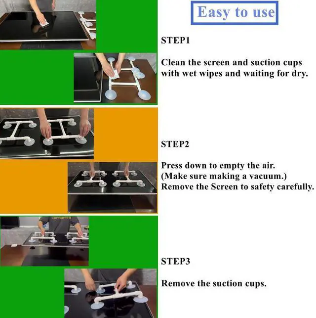 Alt view image 5 of 5 - 2Pack Heavy Duty LCD TV Screen Suction Cup, Strong Vacuum Suction Cups for TVs LED LCD Glass Mirror Screen Panel Granite Tiles, Television Screens Panel Removal Tools Kit for 32-75 inch TV