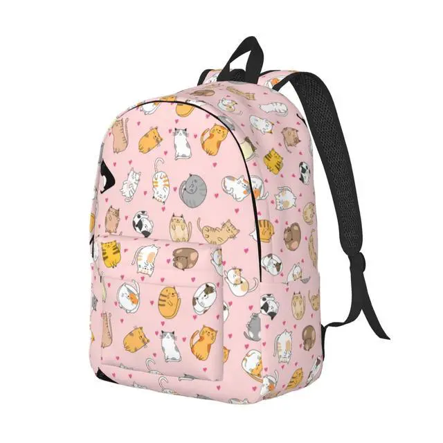 Alt view image 2 of 5 - Zminciu Cute Cat Backpack Laptop Bag Durable Canvas Capacity Large Cute Backpacks Travel Bag - Medium