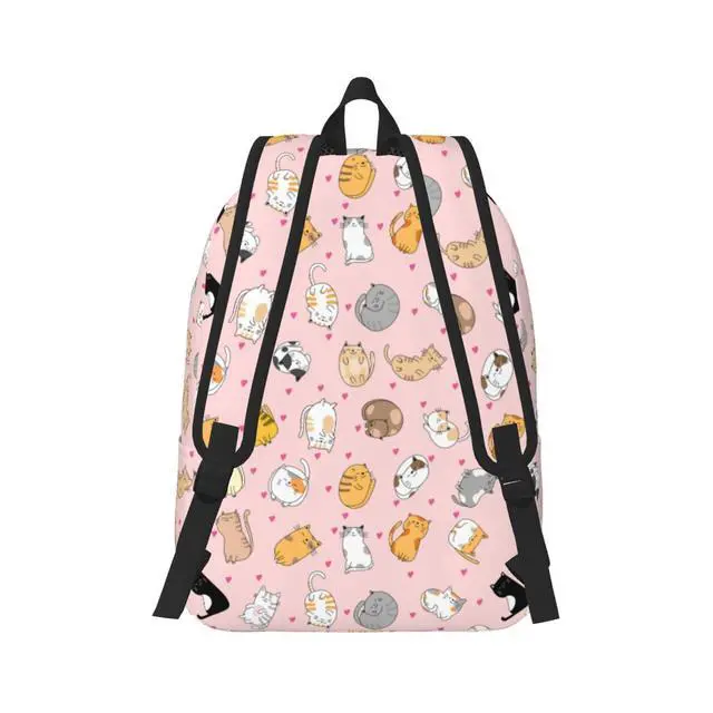 Alt view image 3 of 5 - Zminciu Cute Cat Backpack Laptop Bag Durable Canvas Capacity Large Cute Backpacks Travel Bag - Medium