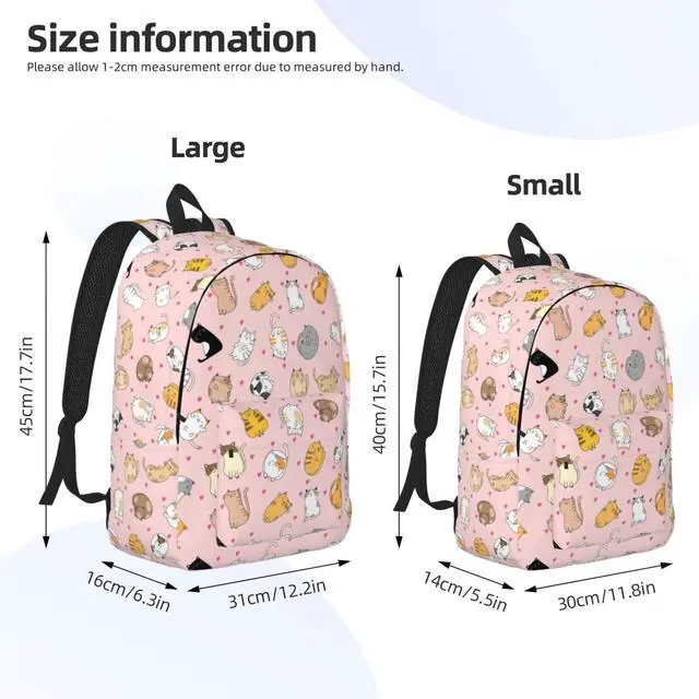Alt view image 4 of 5 - Zminciu Cute Cat Backpack Laptop Bag Durable Canvas Capacity Large Cute Backpacks Travel Bag - Medium