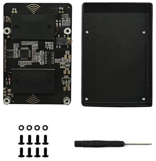 Main image of Spotpear USB Audio Sound Card Moudle HAT with Earphone Jack Buzzer Speaker for Pi5, Pi5-USB-Audio-A-With-Case