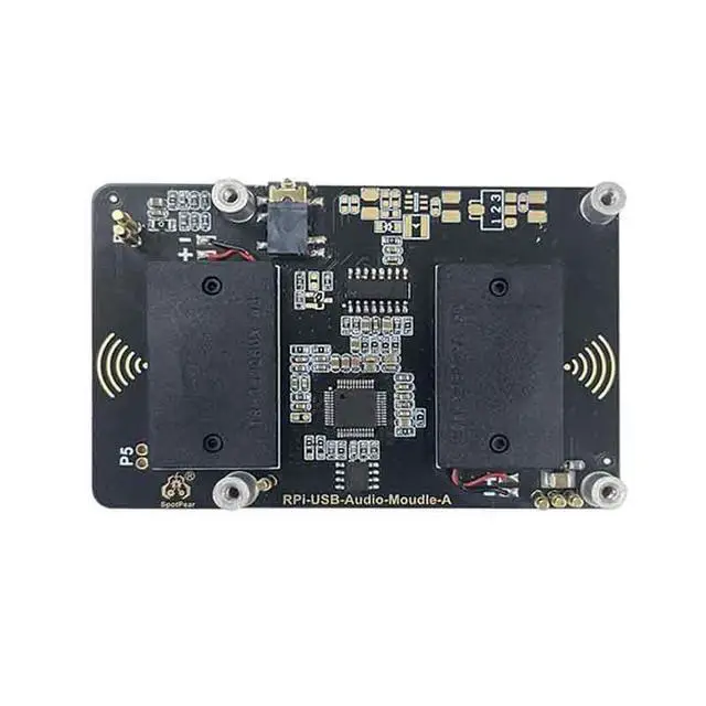 Alt view image 3 of 5 - Spotpear USB Audio Sound Card Moudle HAT with Earphone Jack Buzzer Speaker for Pi5, Pi5-USB-Audio-A-With-Case