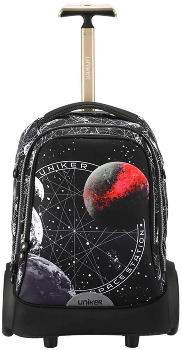Alt view image 5 of 5 - UNIKER Rolling Bag with Wheels, 40L Water Resistant Wheeled Laptop Backpack, Silent Wheel Travel Backpack for Women Men, T5- Space Station