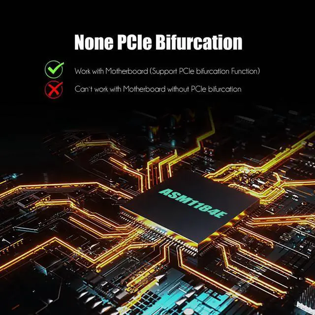Alt view image 3 of 5 - GLOTRENDS PU41 Quad U.2 SSD to PCIe 4.0 X16 Adapter Without PCIe Bifurcation Function (PCIe Bifurcation Motherboard is Required)