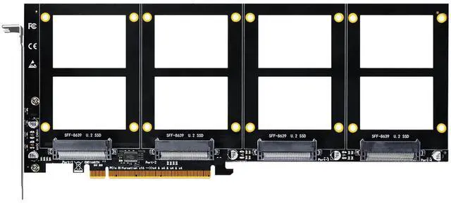 Main image of GLOTRENDS PU41 Quad U.2 SSD to PCIe 4.0 X16 Adapter Without PCIe Bifurcation Function (PCIe Bifurcation Motherboard is Required)