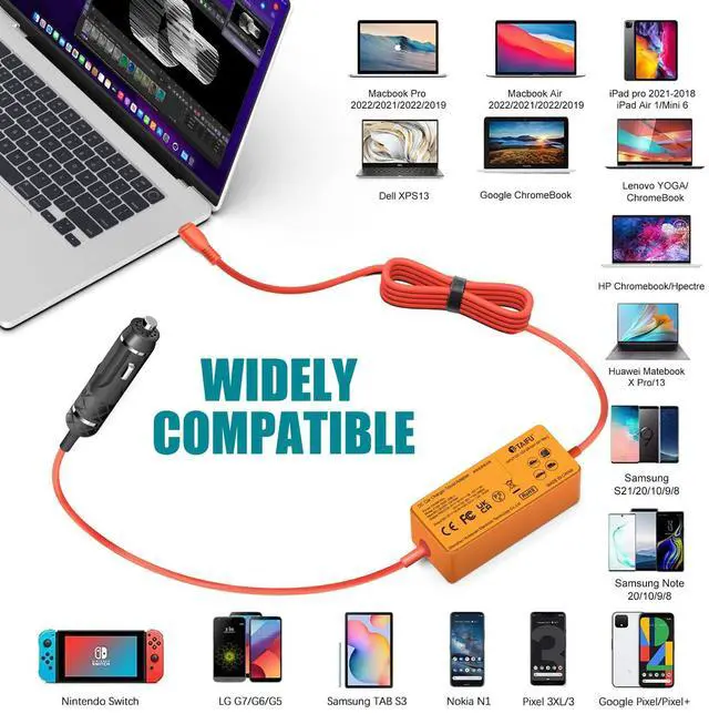 Alt view image 3 of 5 - TAIFU 100W 40W USB C Laptop Car Charger DC Adapter for Anker Laptop Power Bank A1695, DELL Pro Max 14, MSI Summit E16 E15 E14 E13 Flip Evo A12M MSI Prestige 13 14 15 16 Evo A10M Power Supply Cord