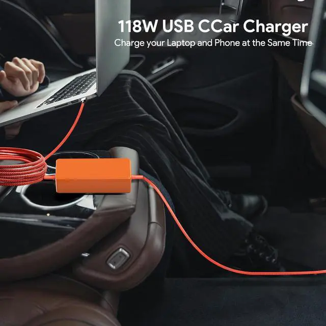 Alt view image 2 of 5 - TAIFU 100W 40W USB C Laptop Car Charger DC Adapter for Anker Laptop Power Bank A1695, DELL Pro Max 14, MSI Summit E16 E15 E14 E13 Flip Evo A12M MSI Prestige 13 14 15 16 Evo A10M Power Supply Cord