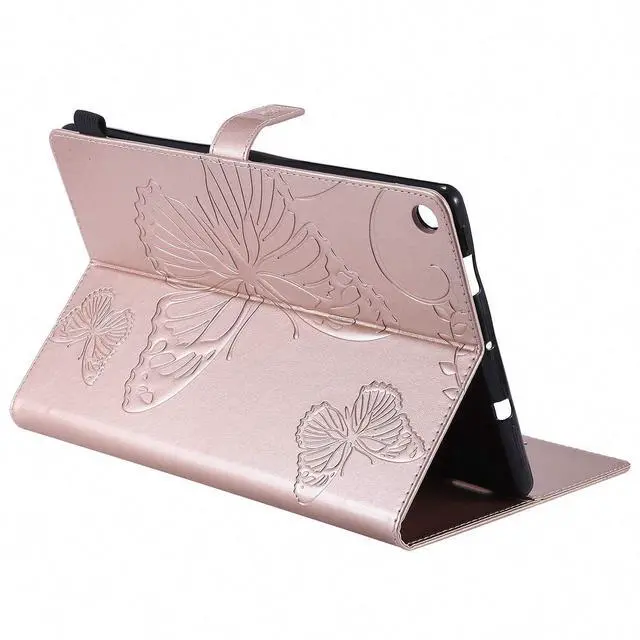 Alt view image 4 of 5 - Case for Fire HD 10 Tablet, Techcircle Butterfly Embossed Slim Folding Stand Cover with Credit Card/Cash Holder Case for Amazon Fire HD 10.1" 5th/7th/9th Generation-2015/2017/2019 Release, Rose Gold