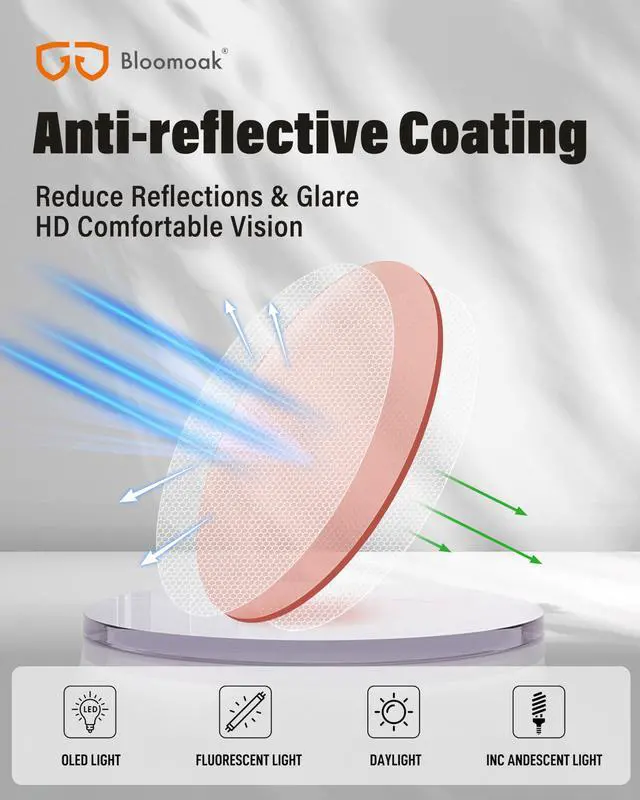 Alt view image 4 of 5 - Bloomoak Rose Tinted Migraine Relief Glasses, UV 400 Protection Outdoor, FL- Flex Light Sensitivity Glasses for Fluorescent LED Glare, Photophobia, Eye Strain