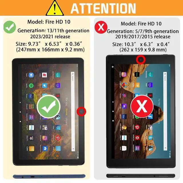 Alt view image 2 of 5 - VORI Case for All-New Amazon Kindle Fire HD 10 Tablet (13th/11th Generation 2023/2021 Release) and Fire HD 10 Plus - Slim Folding Stand Folio Cover with Auto Wake/Sleep & Hand Strap, Dreamy Starry