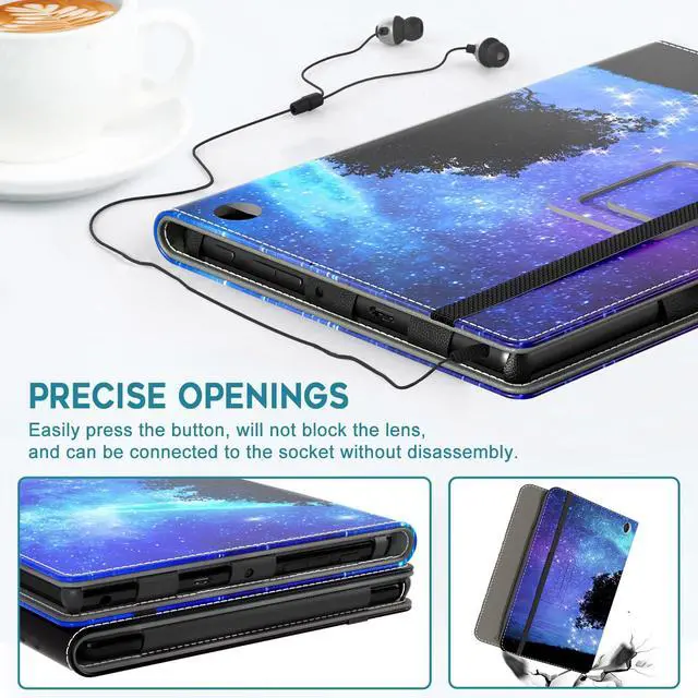 Alt view image 5 of 5 - VORI Case for All-New Amazon Kindle Fire HD 10 Tablet (13th/11th Generation 2023/2021 Release) and Fire HD 10 Plus - Slim Folding Stand Folio Cover with Auto Wake/Sleep & Hand Strap, Dreamy Starry