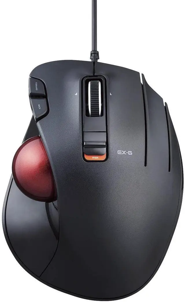 Main image of ELECOM EX-G Wired Trackball Mouse, Ergonomic Thumb Control, Smooth Tracking Roller Ball, 5 Programmable Buttons, Tilt Scroll, Computer Mice for PC Mac
