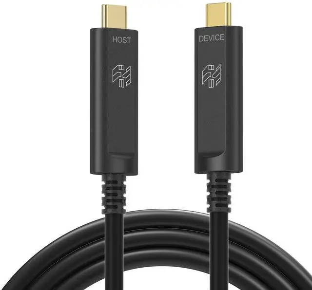 Main image of YSerendept 65ft USB C to USB C Cable Fiber Optic,Long Extension 10Gbps High Speed Data Transfer,Compatible with Webcams, Cameras,Gaming Consoles,Hubs,HDDs,VR AR,Black