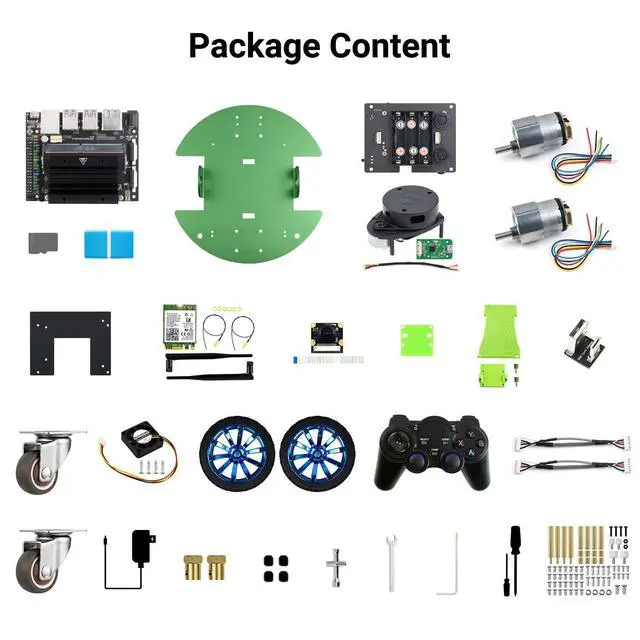 Alt view image 2 of 5 - Waveshare JetBot Professional Version ROS AI Kit, Dual Controllers AI Robot, Lidar Mapping, Vision Processing, Includes Waveshare Jetson Nano Dev Kit 4GB (NOT Support Nano 2GB)