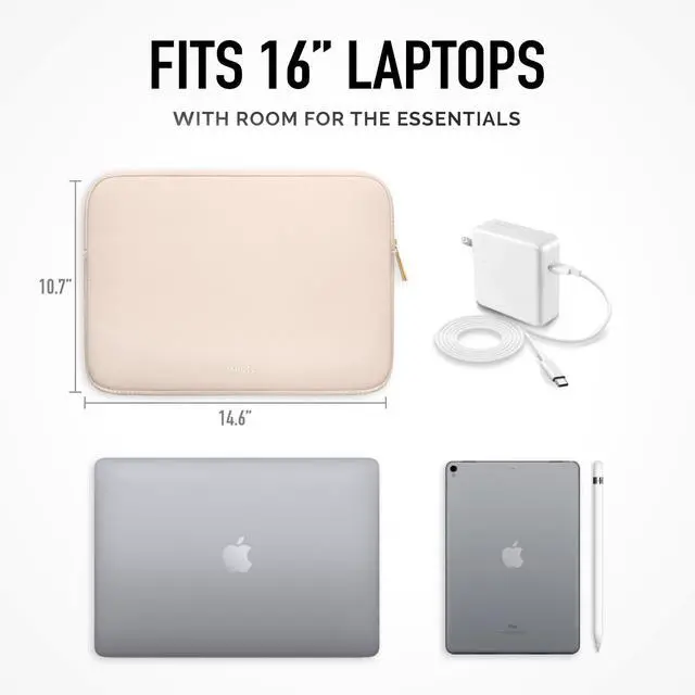 Alt view image 4 of 5 - Vandel Slim MacBook Pro 16 Inch Laptop Sleeve, 15.6-16 inch Laptop Case, Protective MacBook Case Sleeve, Dell XPS 16 Cover 15.6 in, HP 15-fc, Lenovo IdeaPad 15, Mac Book Pouch, Computer Carrying Bag