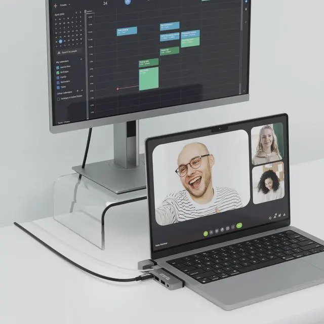 Main image of Plugable 5-in-1 USB C Hub Multiport Adapter with USB C to DisplayPort Cable Bundle