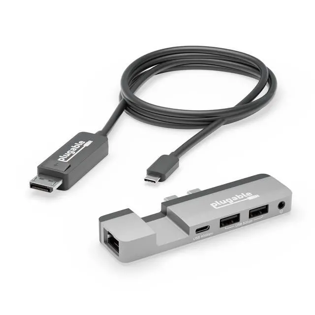 Alt view image 2 of 5 - Plugable 5-in-1 USB C Hub Multiport Adapter with USB C to DisplayPort Cable Bundle