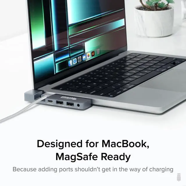 Alt view image 4 of 5 - Plugable 5-in-1 USB C Hub Multiport Adapter with USB C to DisplayPort Cable Bundle