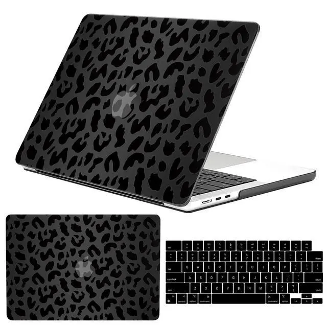 Main image of GABraden Compatible with MacBook Air 13.6 inch Case 2022-2025 Release M4 A3240 M3 A3113 M2 A2681,Sturdy Protective Laptop Hard Shell &Keyboard Cover for MacBook Air 13 inch CaseBlack Leopard Cheetah