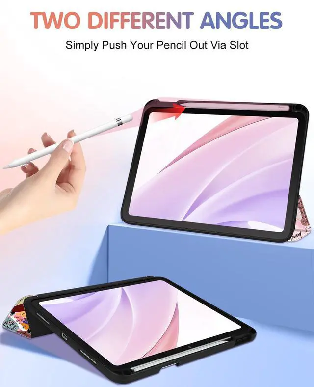 Alt view image 4 of 5 - Wazzasoft for iPad A16 Case 2025 - for iPad 10th Generation Case Cute Women Girls Kids Girly Kawaii Quotes Design with Pencil Holder Auto Sleep/Wake Tablet Cover for Apple 11/10 10.9 Inch