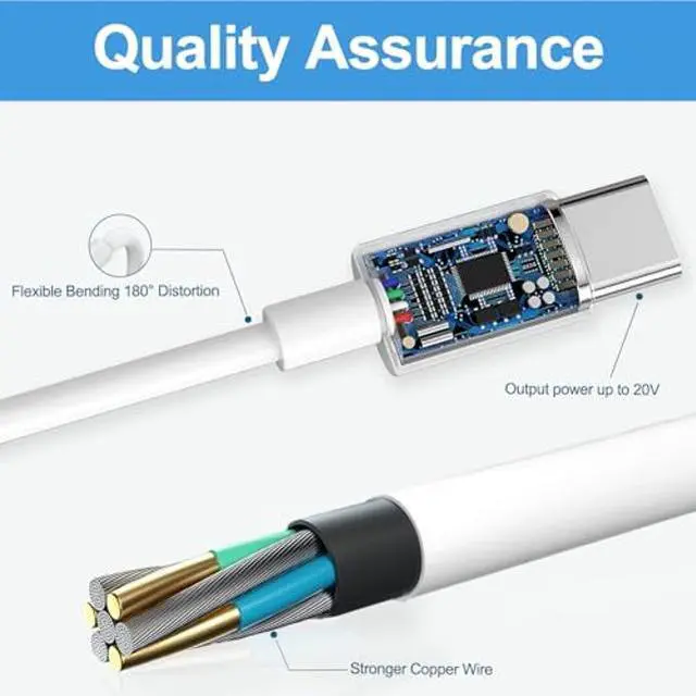 Alt view image 3 of 5 - NIMO 65W USB-C Laptop Charger, Fast Charging Adapter, Compatible with MacBook Pro, iPad Pro, Samsung Galaxy