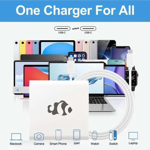 Alt view image 5 of 5 - NIMO 65W USB-C Laptop Charger, Fast Charging Adapter, Compatible with MacBook Pro, iPad Pro, Samsung Galaxy