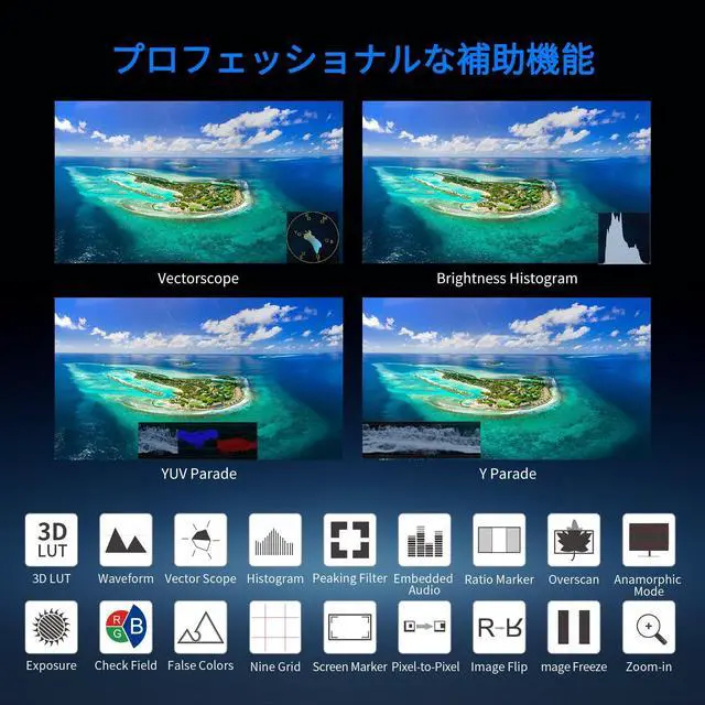 Alt view image 4 of 5 - FEELWORLD 6 Inch Video Camera Field Monitor,4k HDMI Aluminium DSLR Monitor with F550 Battery and Carrying Bag, 3D LUT, Focus Assist, Histogram for Film Production T6