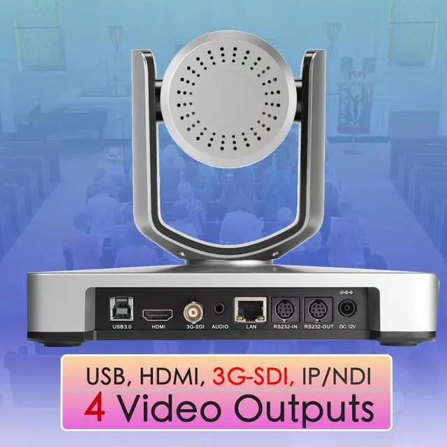 Alt view image 5 of 5 - AVKANS 4K NDI PTZ Camera with AI Tracking, 20X HDMI SDI PTZ Camera 4K with IP Live Streaming for Church Worship Live Events,PoE Support
