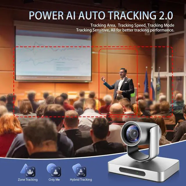 Alt view image 4 of 5 - AVKANS 4K NDI PTZ Camera with AI Tracking, 20X HDMI SDI PTZ Camera 4K with IP Live Streaming for Church Worship Live Events,PoE Support