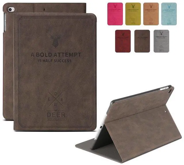 Main image of DuraSafe Cases for iPad 7.9 Inch Mini 4 2015 Mini 5 2019 [ Mini 4th / 5th Gen ] A1538 A1550 A2133 A2124 A2126 A2125 Folio Deer Pattern Protective Sleek & Classic Design Smart Cover - Coffee