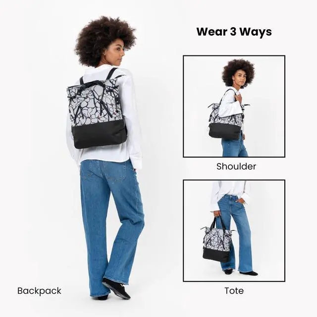 Alt view image 3 of 5 - Sherpani Tempest, Anti Theft Convertible Backpack Tote, 14L Travel Backpack, Travel Gifts for Women, Handbags, RFID Protection, Metal Hardware, Fits 15 Laptop (No Sleeve) (Sakura)